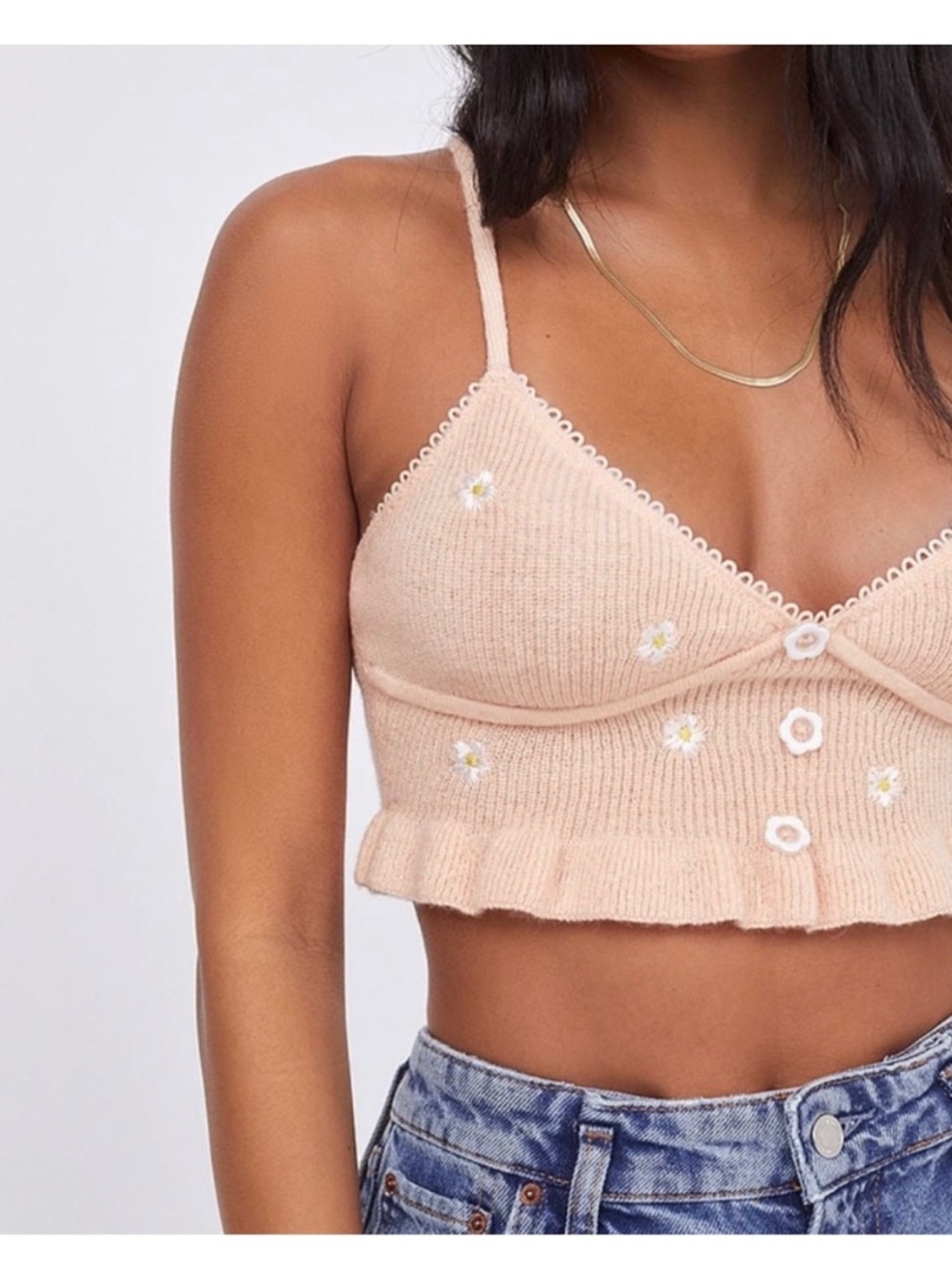 For Love & Lemons knit crop top / camisole - size small